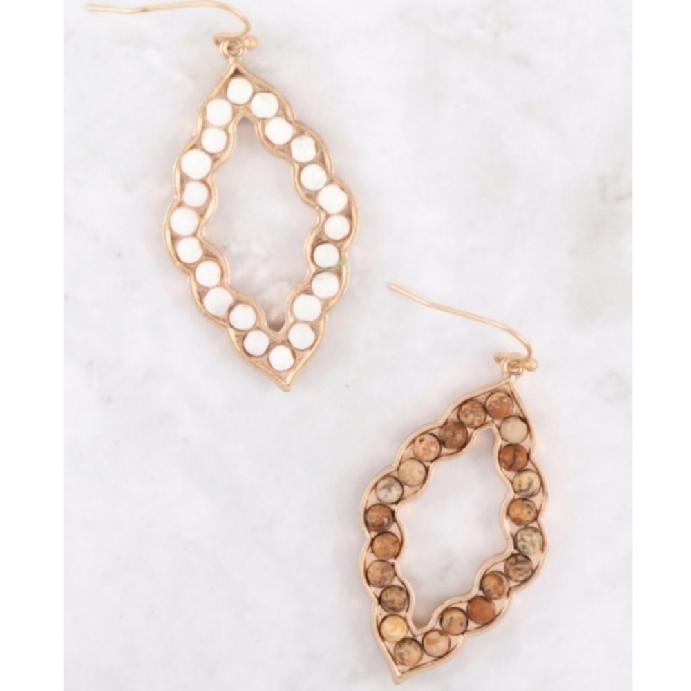 02367 Stone Marquise Earrings